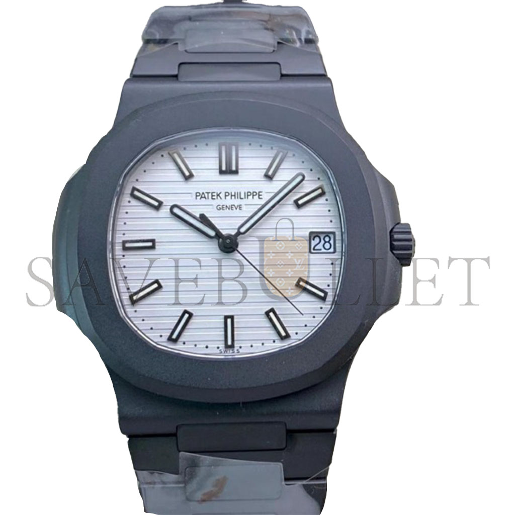 PATEK PHILIPPE NAUTILUS VERSION DIAMOND CARBON COATED CASE WATCH 5711A